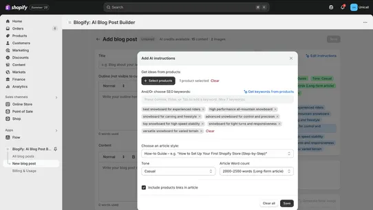 Blogify: AI Blog Post Builder screenshot