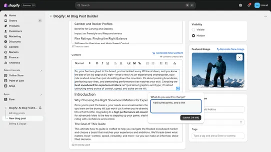 Blogify: AI Blog Post Builder screenshot