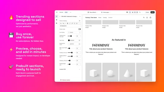 Factory: Theme Section Store screenshot