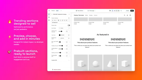 Factory: Theme Section Store screenshot