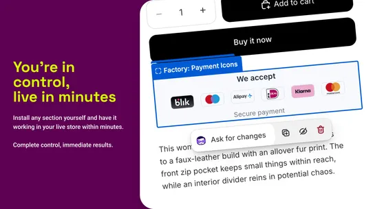 Factory: Theme Section Store screenshot