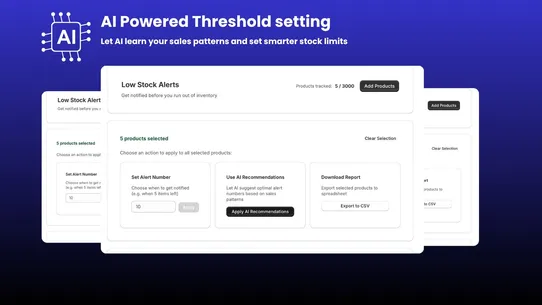Low Stock AI Alerts &amp; Reports screenshot
