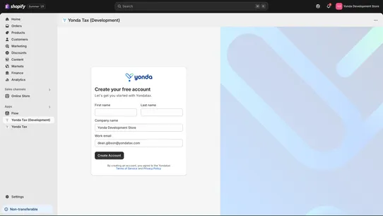Yonda Sales Tax Automation screenshot