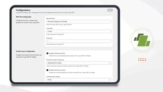 Logic ERP Integration screenshot