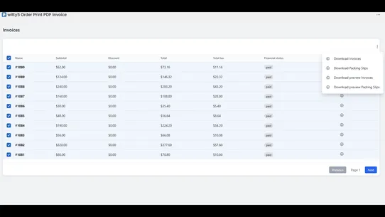 witty5 Order Print PDF Invoice screenshot