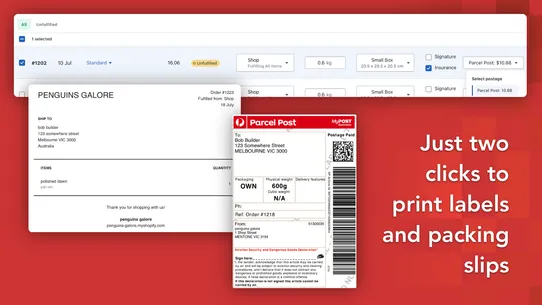 Australia Post EZ Label screenshot