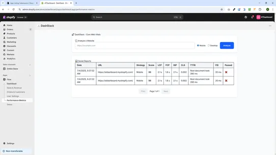 DashStack screenshot