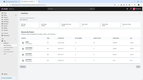 DashStack screenshot