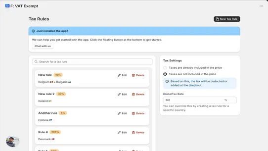 F: VAT Exempt Europe B2B screenshot