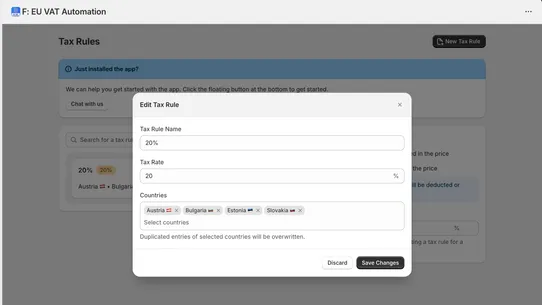 F: B2B Europe VAT Automation screenshot