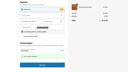 F: B2B Europe VAT Automation screenshot