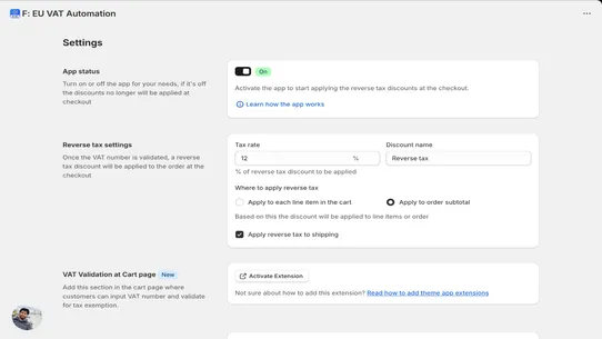 F: B2B Europe VAT Automation screenshot