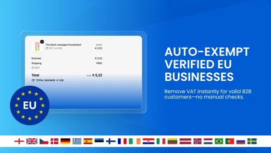 EU VAT TAX EXEMPTION AUTOMATE screenshot