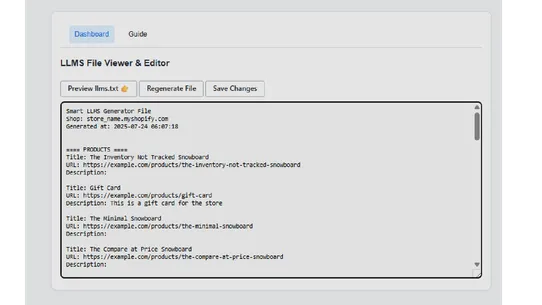 Smart LLMS.txt Generator screenshot