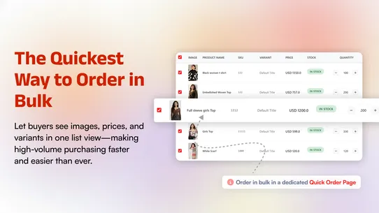 BTB B2B Lock &amp; Order form screenshot