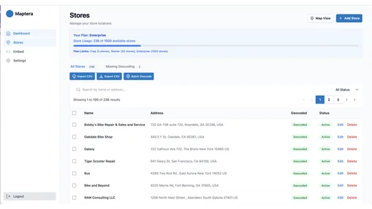 Maptera Store Locator screenshot