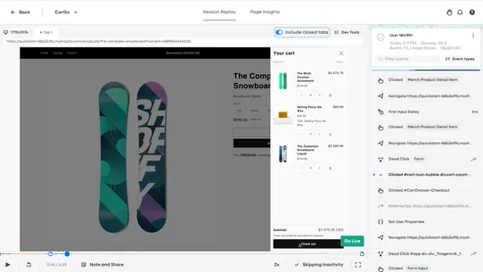 Fullstory ‑ Checkout Capture screenshot