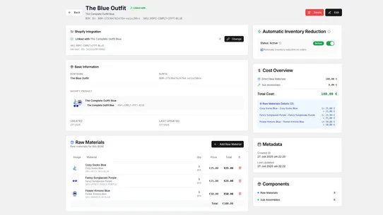 Assemblified Bill of Materials screenshot