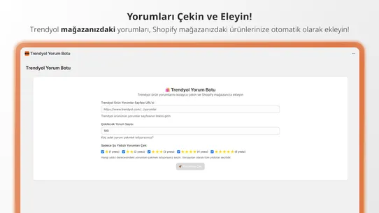 Trendyol Yorum Botu screenshot