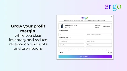 ergo ‑ Offer Tool &amp; Analytics screenshot