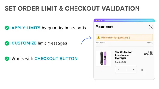 ShopForge Min Max Order Limits screenshot