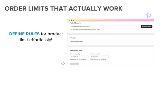 ShopForge Min Max Order Limits screenshot