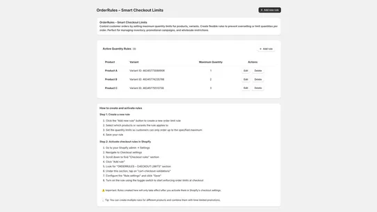 OrderRules – Checkout Limits screenshot