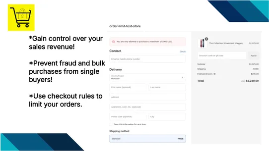 AZ Order Limits Quantity MOQ screenshot