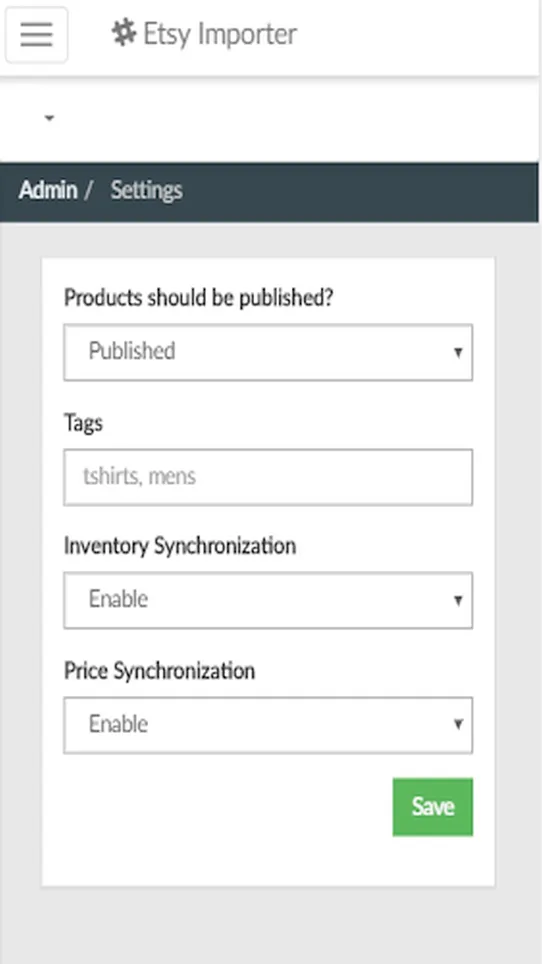 Etsy Integration ‑ Infoshore screenshot