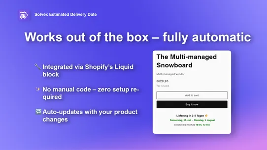 Solvex Estimated Delivery Date screenshot