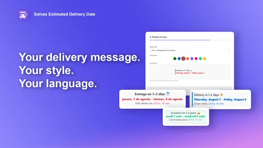Solvex Estimated Delivery Date screenshot