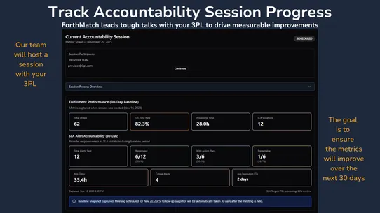 Forthmatch 3PL dashboard screenshot