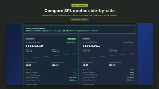 Forthmatch 3PL dashboard screenshot