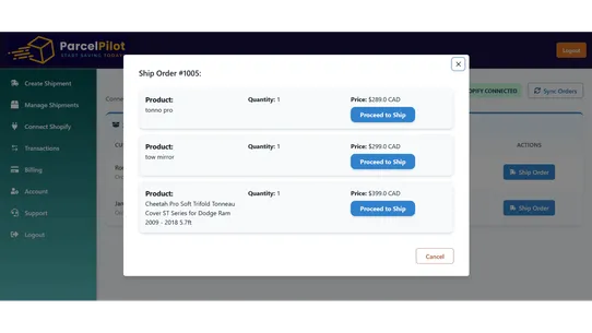 Parcel Pilot screenshot