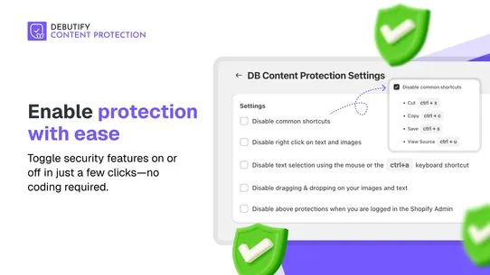 DB Content Protection screenshot