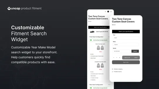 Uncap Product Fitment screenshot