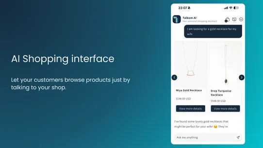 Talkom AI Agentic Commerce screenshot