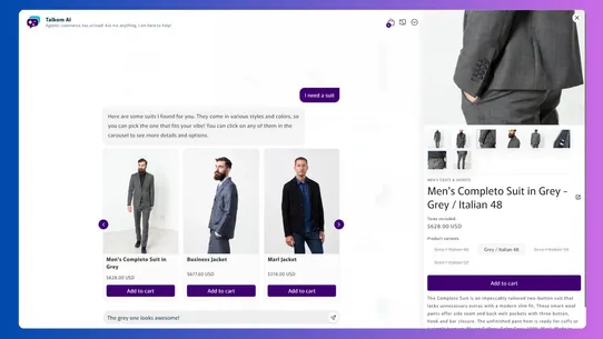 Talkom AI Agentic Commerce screenshot