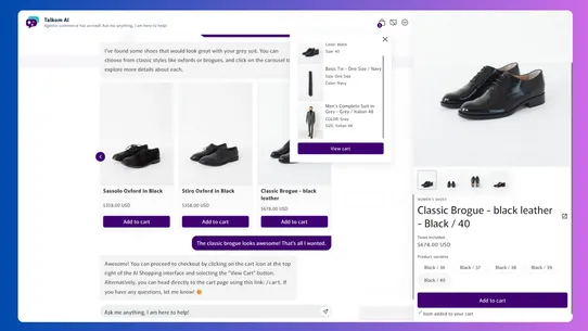 Talkom AI Agentic Commerce screenshot