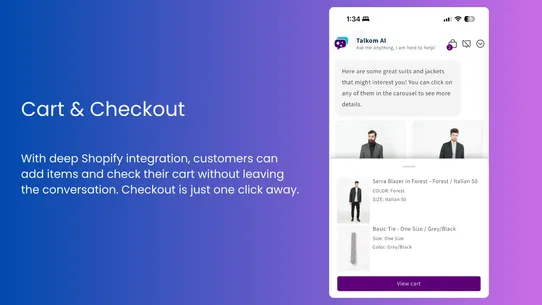 Talkom AI Agentic Commerce screenshot
