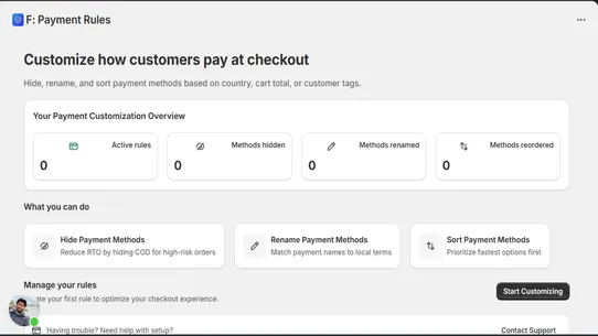 F: Hide &amp; Reorder Payments screenshot