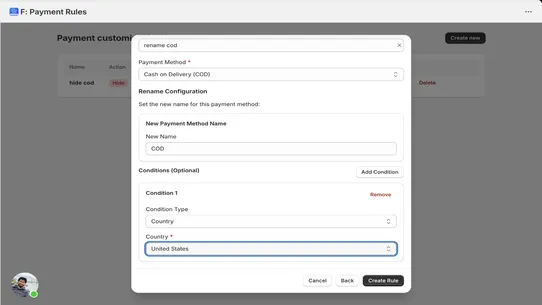 F: Hide &amp; Reorder Payments screenshot