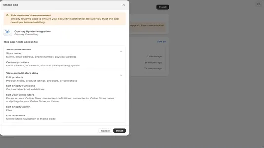 Gournay Bynder Integration screenshot
