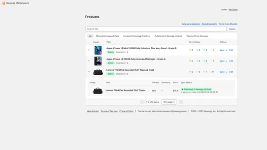 Newegg Marketplace screenshot