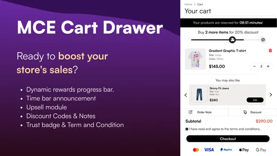 MCE Cart Drawer &amp; Progress Bar screenshot