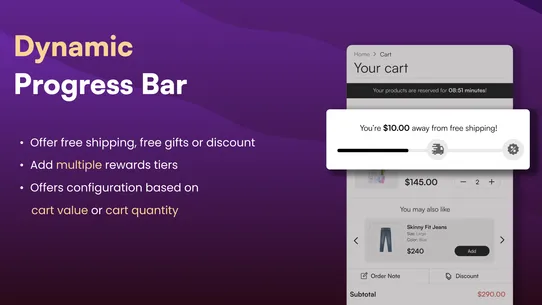 MCE Cart Drawer &amp; Progress Bar screenshot