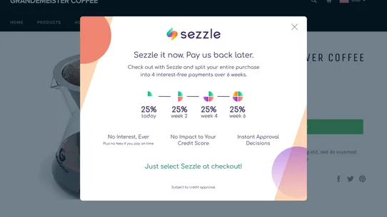 Sezzle Widget screenshot
