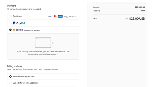 Sezzle Widget screenshot