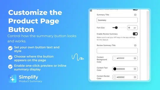 Simplify ‑ Product Summary screenshot
