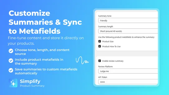 Simplify ‑ Product Summary screenshot